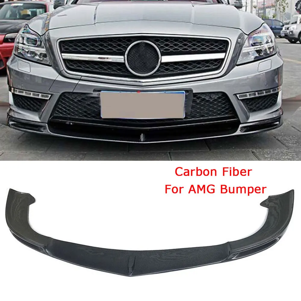 Carbon Fiber Car Front Lip Spoiler Splitters For Mercedez CLS Class W218 CLS300 CLS350 2012-2015 V Style