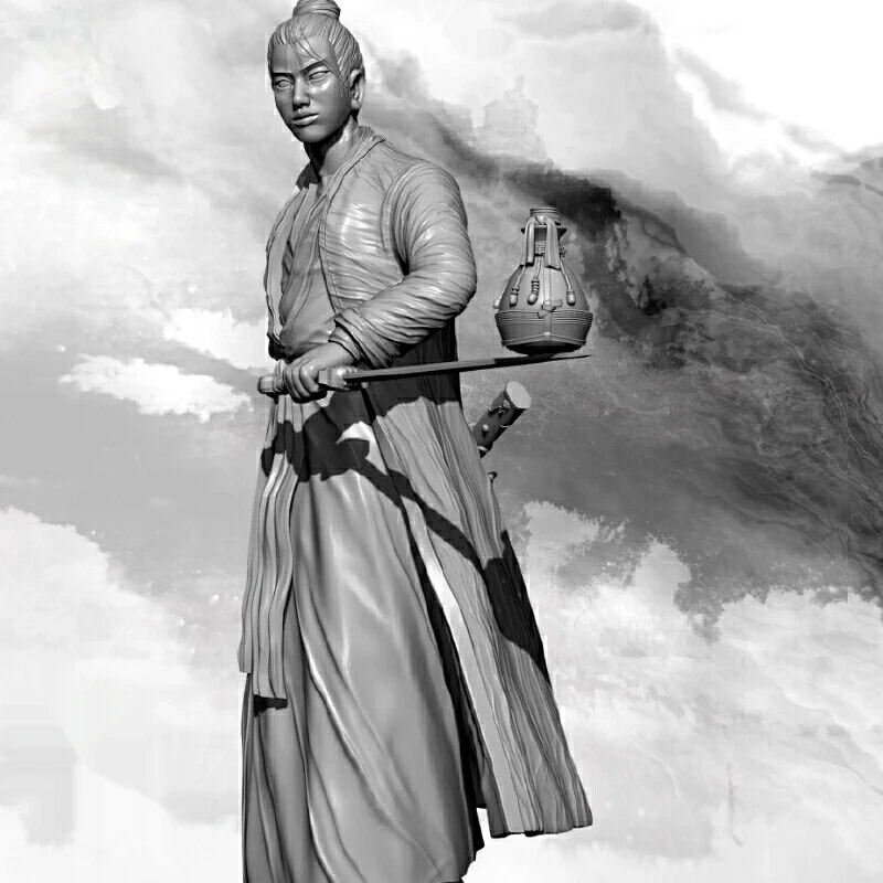 

1/32 Resin Model Figure Drunken Sword Scholar Gk Micro Miniature 3d Printed White Model Toy Unassembled And Unpainted Kit