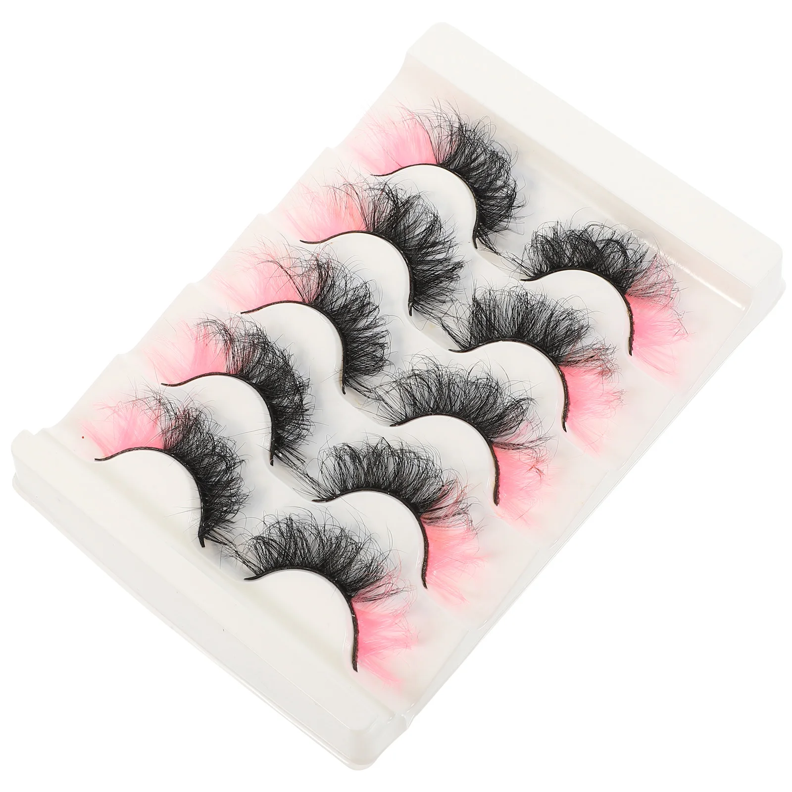 

5 Pairs Fake Eyelashes Strip Wispy False Clip Bulk Colored Extensions for Women