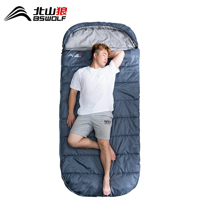 (200+30)*100cm Single1 Person Outdoor Camping Sleeping Bag Enlarge Cotton Adult Spring Summer Autumn Envelope Car Portable Beach