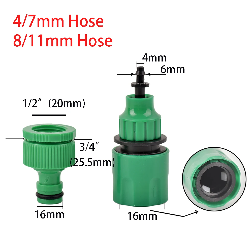 Szybkie złącze 4/7 8/11 16mm króciec do węża fajka wodna wspólne 1/2 \