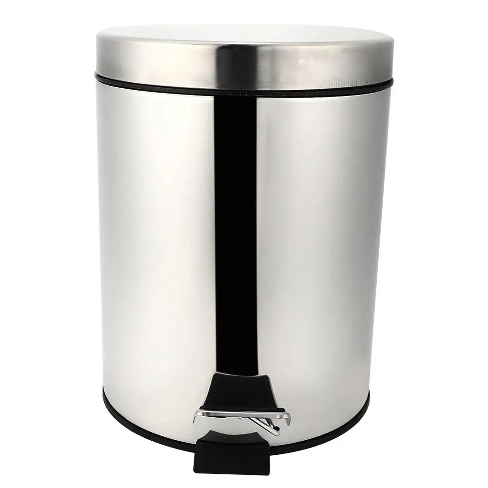 Stainless Steel Pedal Trash Can Bin - 3L/5L Household Rubbish Garbage Container