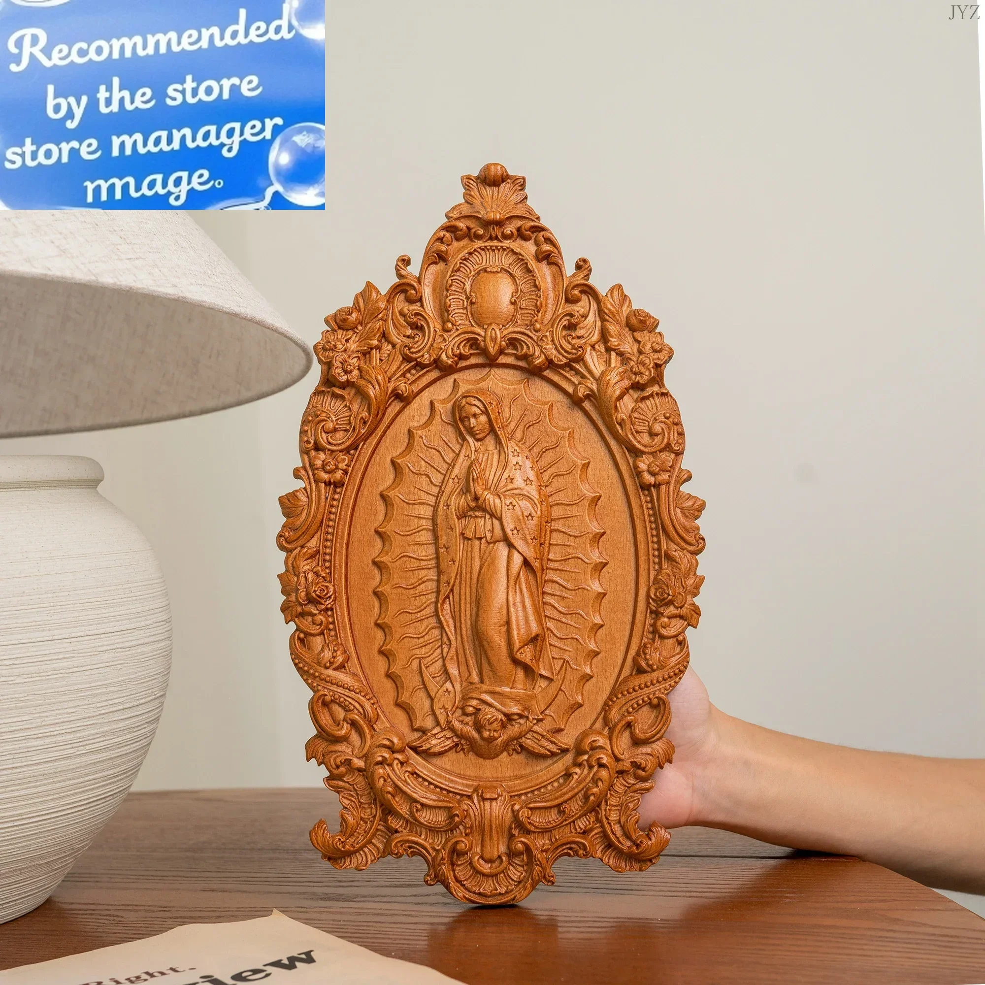 

Vintage Religious Virgin Mary of Guadalupe Madonna Statue, Catholic Icon Figure Wall Art Decor