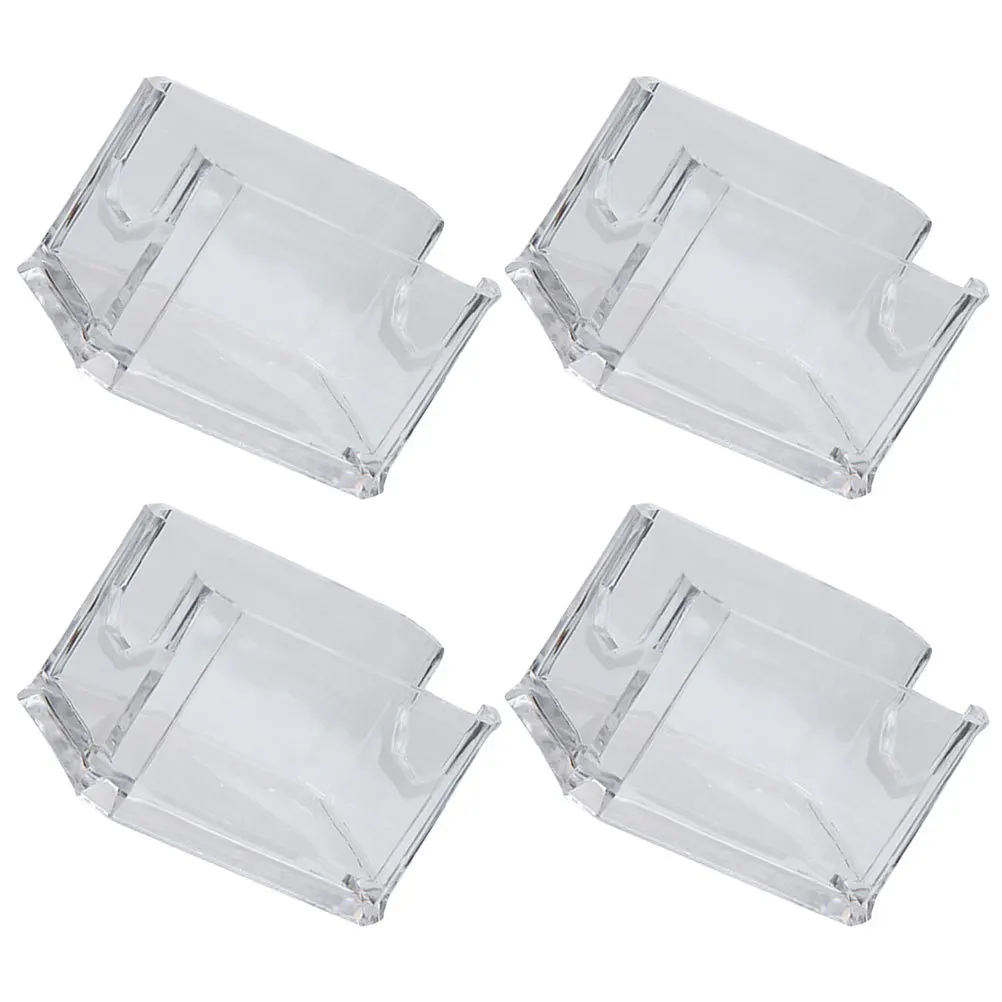 

4Pcs Acrylic Business Card Organizer Clear Desk Holder Compact Storage Business Card Holder Cards Storage Box