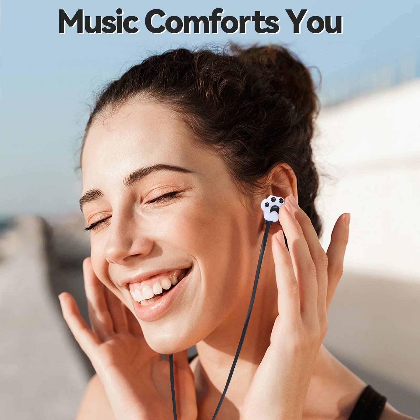 

Cartoon Storage Box Earbuds for Earplugs Shape Earphones Child Headphones Cat
