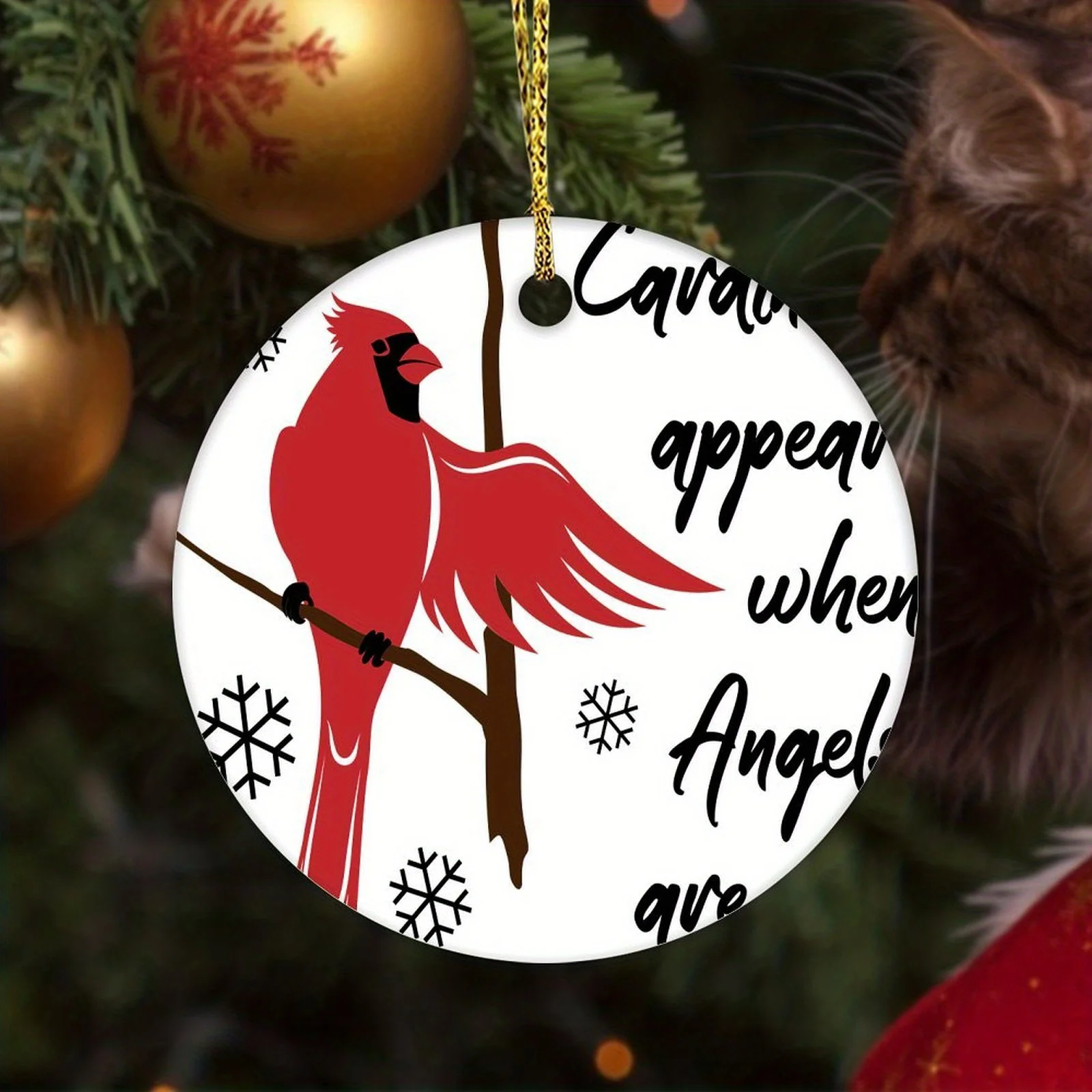 

Ceramic Hanging Decoration -3-inch Circular Ornament, Single-sided Printed Holiday Decoration, Suitable for Christmas, New Year