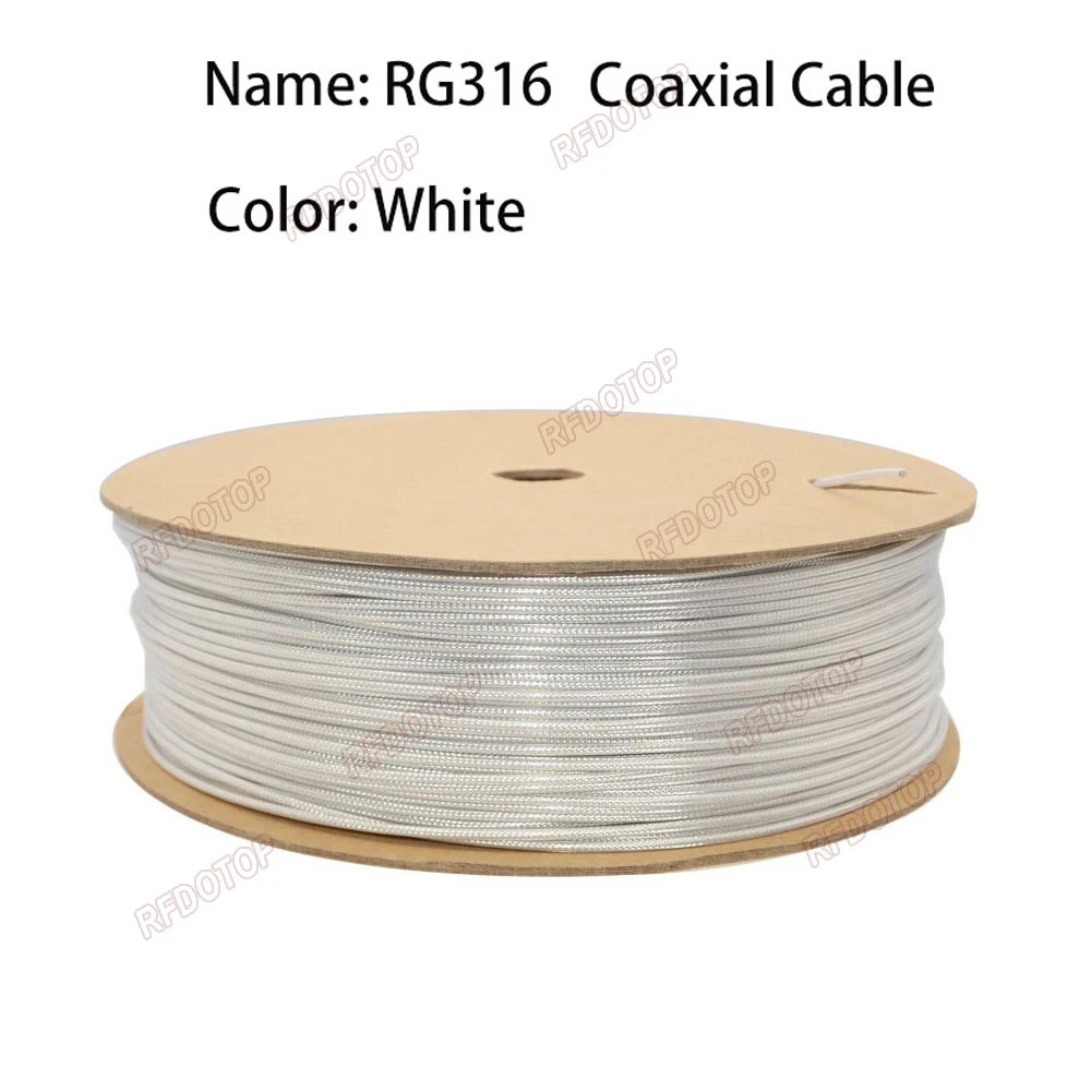 

100M 200M 500M White RG316 Coax Cable 50 Ohm Low Loss for Crimp Connector Fast Shipping High Quality