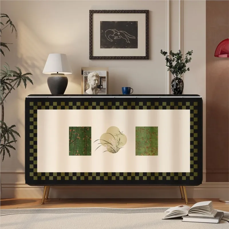 Retro Cabinet Cover Curtain Open Storage Cabinet Miscellaneous Item Cover Dust Curtain Non Perforated Adhesive Cloth CurtainZJ96