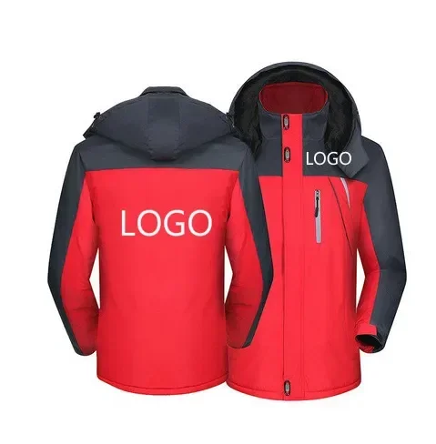 2023 giacca invernale da uomo per logo personalizzato cappotto caldo in velluto spesso cappotto da alpinismo Casual con cappuccio antivento da uomo