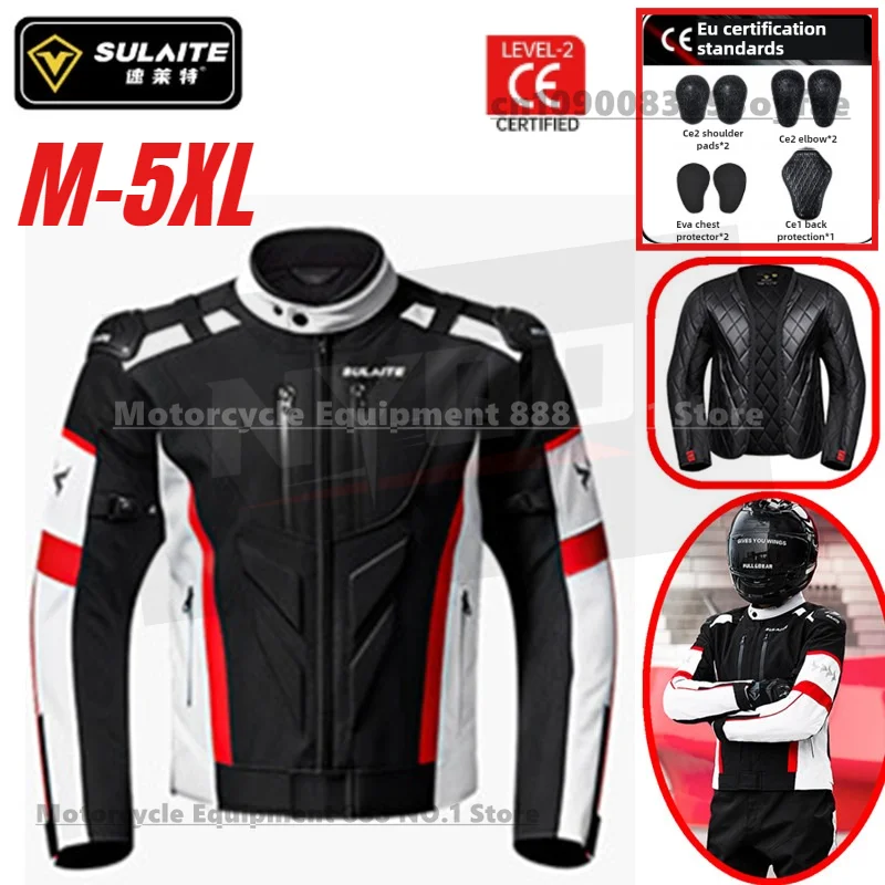 

Winter Motorcycle Riding Jacket with Detachable Lining Warm Waterproof 2-in-1 Jacket,CE2 Certified Anti-fall Riding Clothing