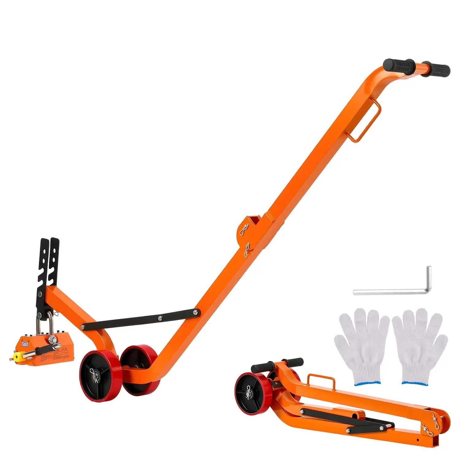 

Magnetic Lid Lifter Dolly 1320 lbs Pulling Capacity Steel Dolly with Heavy Duty Magnet Lift and 2 Wheels Adjustable Handle N42