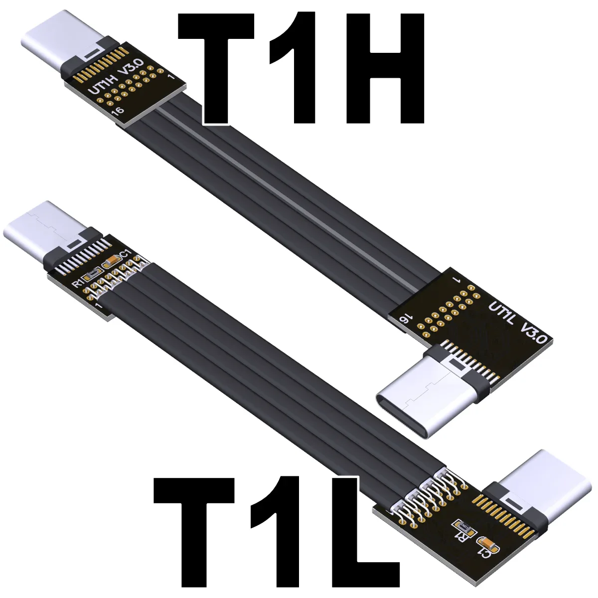 Aerial FPV PTZ USB 3.1 C Flexible Flat Ribbon Cable Axial Elbow Type-C FFC Cable Fold 90 Degree Photography Cord 10G/bps 3-300cm