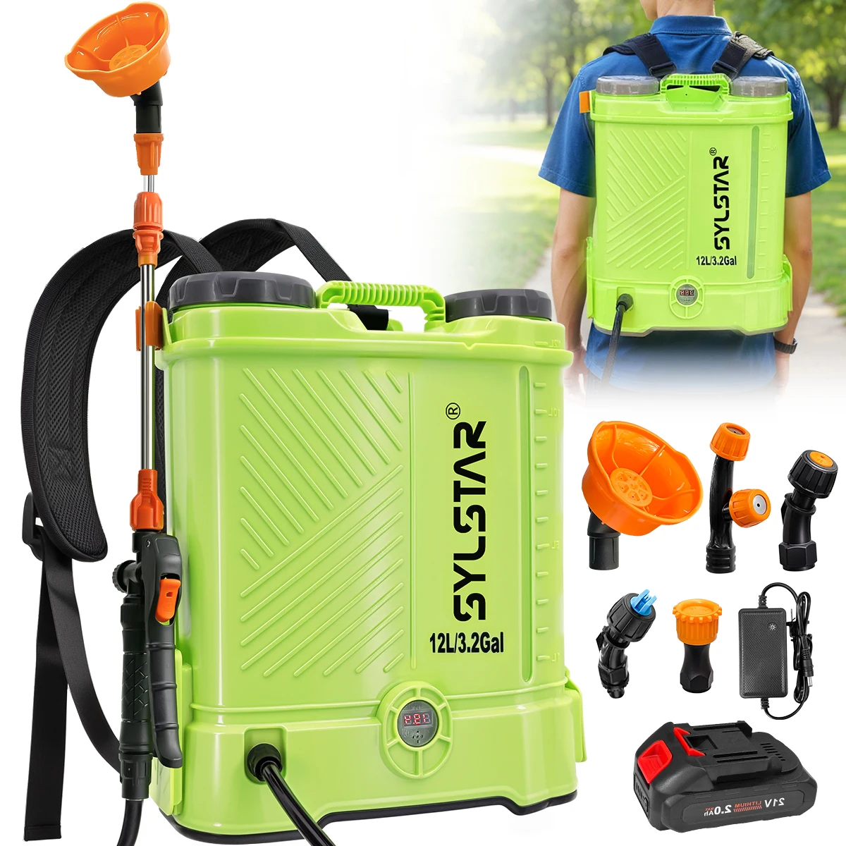 3.2 Gallon Backpack Battery Powered Sprayer,80 PSI Electric Graden Sprayer Works with Makita 18V Battery, Weed Lawn Sprayer