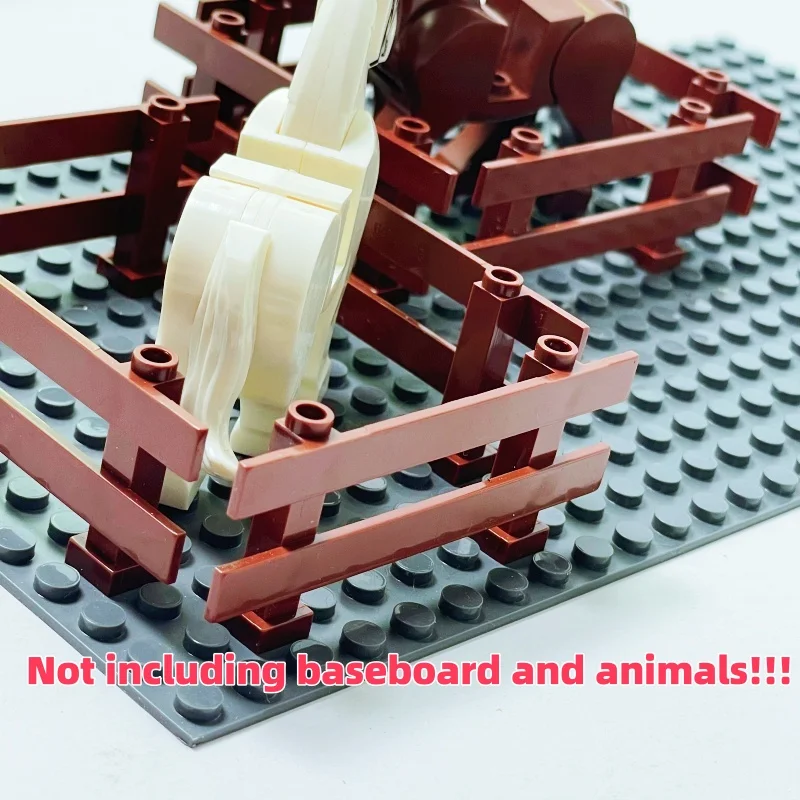 8 pièces de clôture de Ranch 8 pièces ensemble de blocs de construction Texture en bois marron pour bricolage scènes d'animaux jouets de construction de jardin de ferme