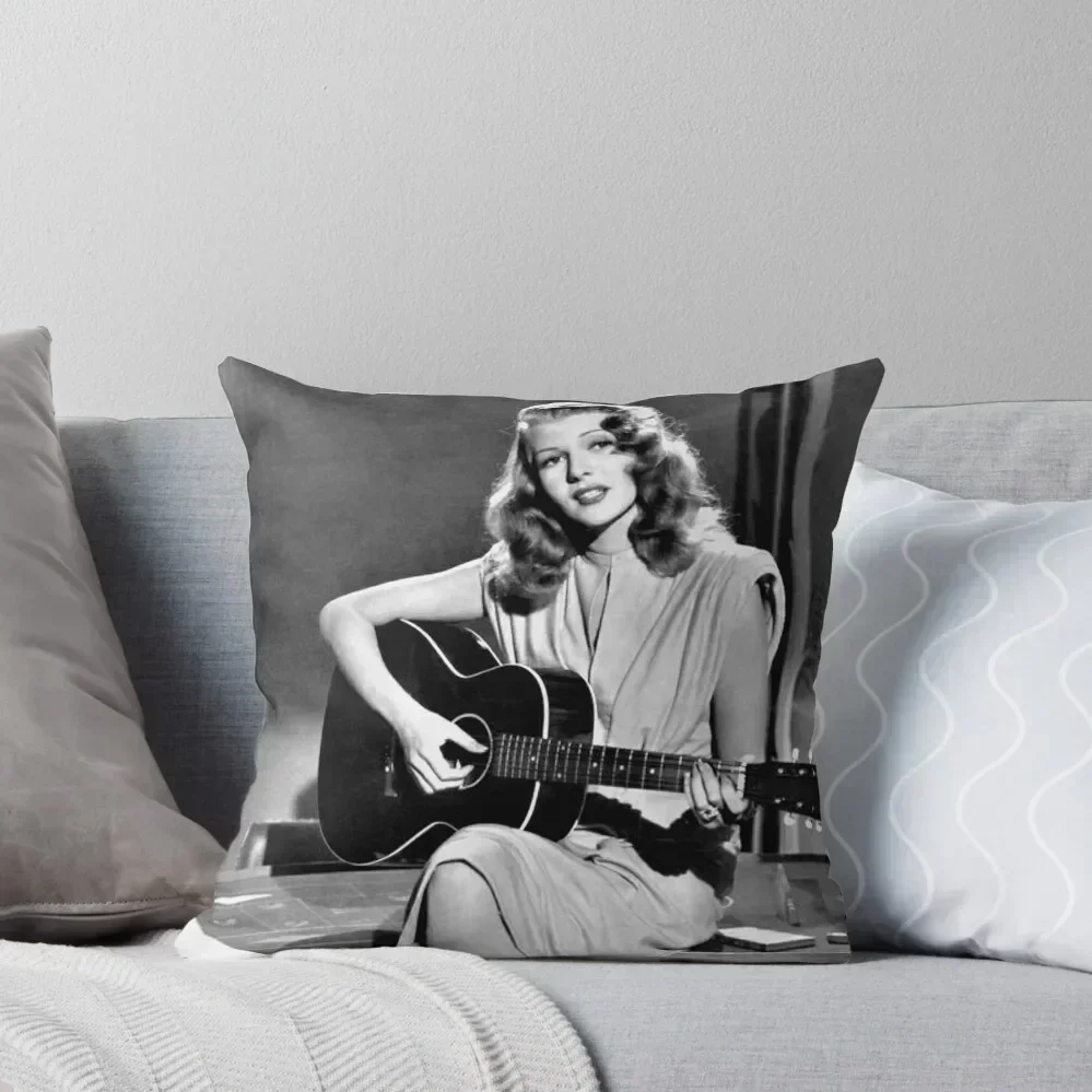 

Rita Hayworth playing guitar in movie Gilda Throw Pillow pillow cover luxury Decorative Cushions For Living Room pillow