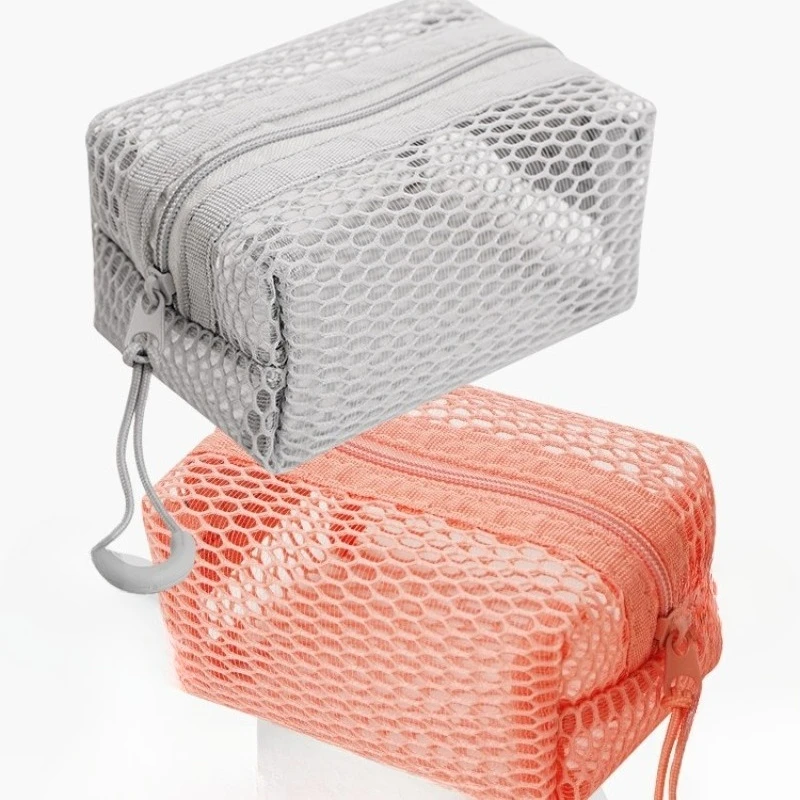 Portable Square Cosmetic Storage Bag with Zipper, Multi-purpose Sundries Storage Bag,mini Lightweight Mesh Cosmetic Bag