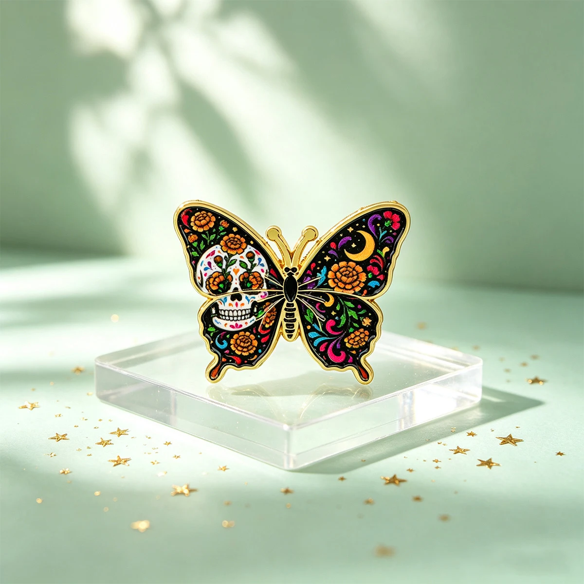 دبوس مينا على شكل جمجمة وفراشة - مراجعة Good Floral & Wedding Decor Supply وسعره