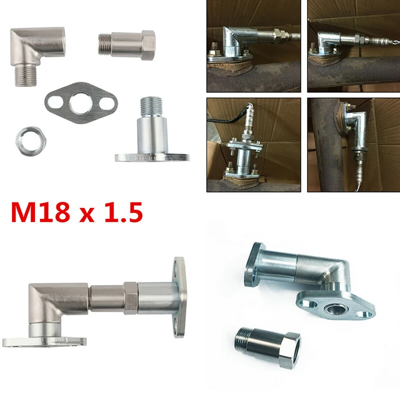JIAX Universal 90-Degree Oxygen Sensor Adapter with Flange - Extended Connector for Exhaust Repair