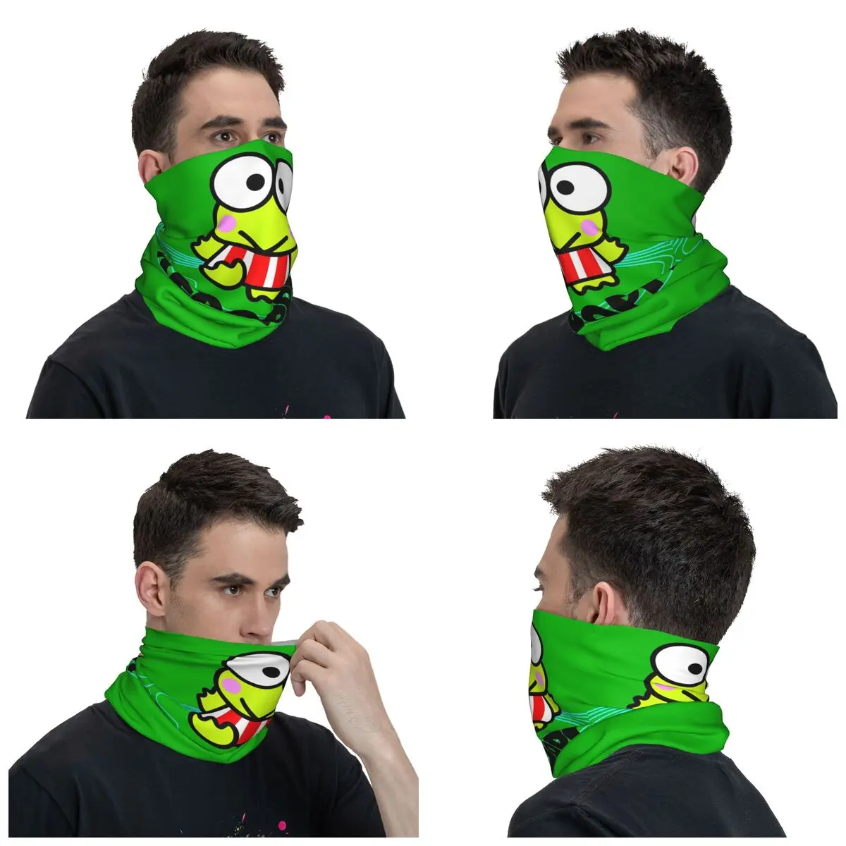 Keroppi Thinking Балаклава Пеший туризм Кемпинг Велосипедная маска Защитная бесшовная мягкая маска для лица Весна y2k Забавный шарф Бандана