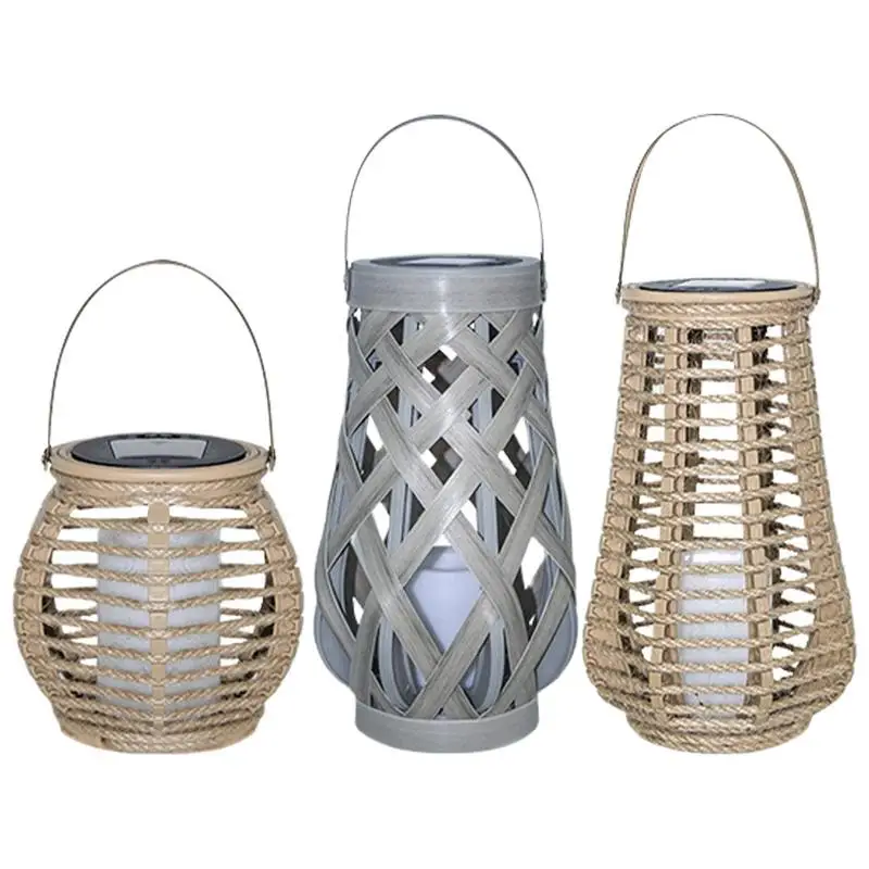 

Large Solar Rattan Lantern Outdoor Natural Solar Lights Rattan Lantern Solar Lantern Portable For Traveling Camping Or Partying