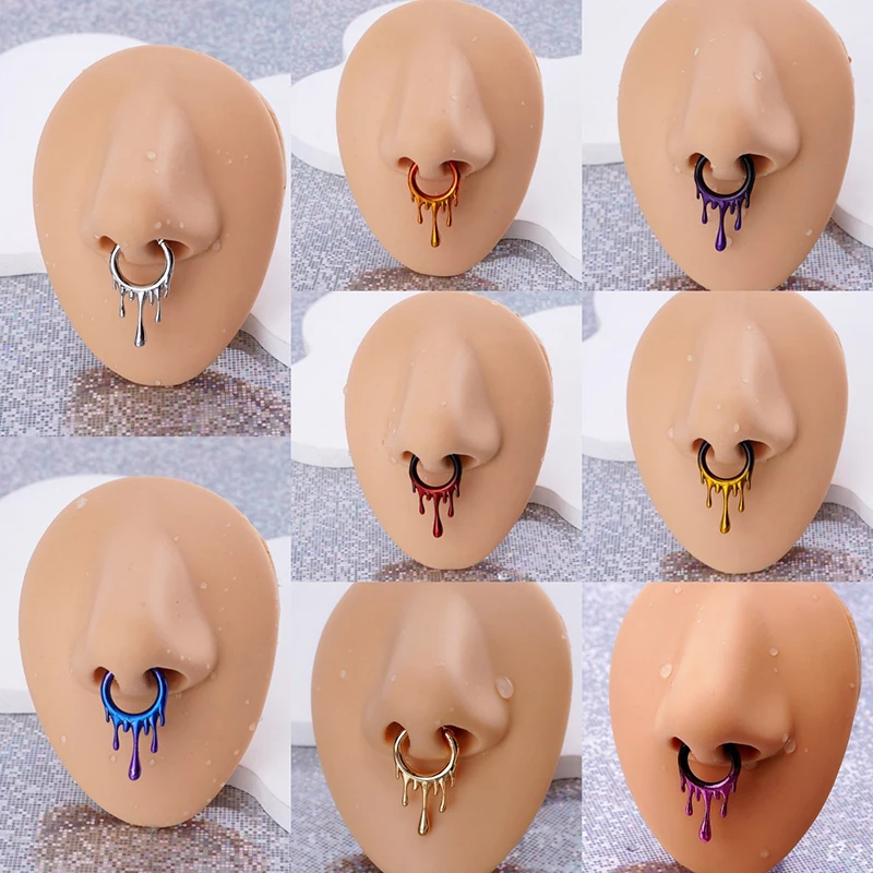 1 buah bedah baja kelelawar Septum tindik berengsel segmen hidung cincin Septum Clicker tulang rawan Tragus Clicker tubuh tindik perhiasan