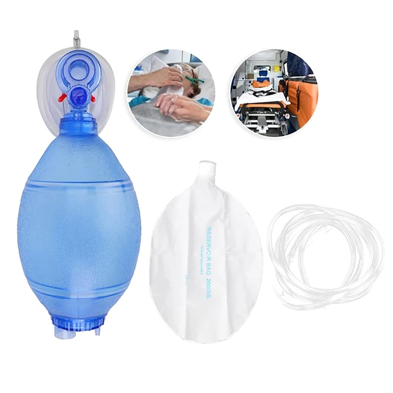

First Aid Manual PVC Adult/Child/Infant Resuscitation Ambu Bags 2000ml/1600ml Reservoir Bag Emergency Self-help Rescue Tool