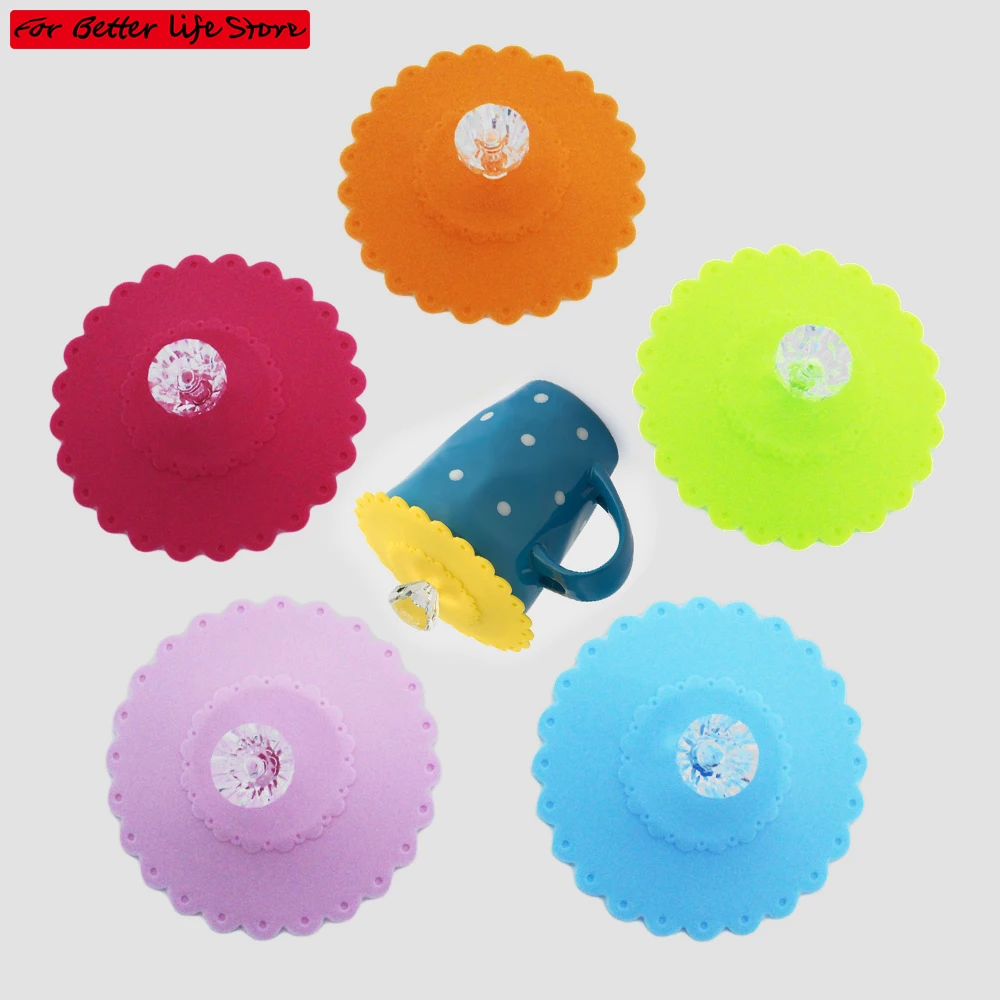 1piece Cup Cover Heat-resistant Silicone Sealed Lids Cartoon Food-grade Cute Funny Peculiar for Outdoor Camping Travelling