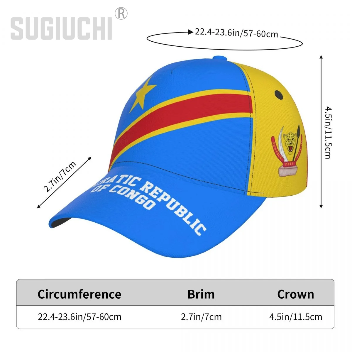 Unisex Democratic Republic Of Congo Flag Adult Baseball Cap Patriotic Hat for Baseball Soccer Fans Men Women