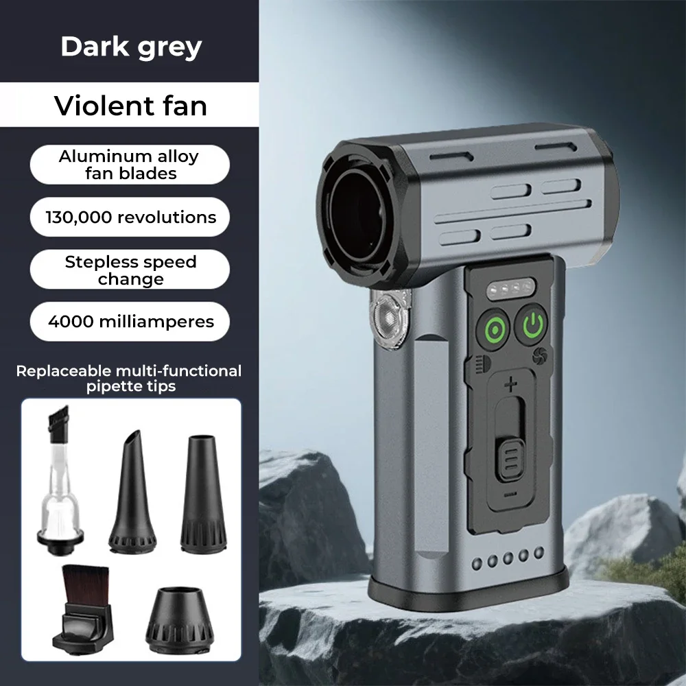 منفاخ توربو نفاث بدون فرش منفاخ هواء قوي مع 3 فوهات ومجموعات مكنسة كهربائية منفضة هواء كهربائية بسرعة الرياح 55 متر/الثانية #4