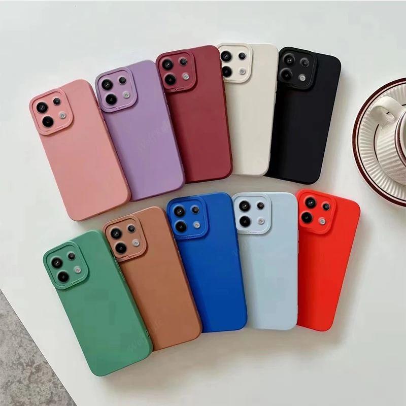 For Xiaomi Redmi Note 13 4G Case Cover Redmi Note 13 Capas Phone Bumper Back Colour Shockproof TPU Soft Funda Redmi Note 13 4G