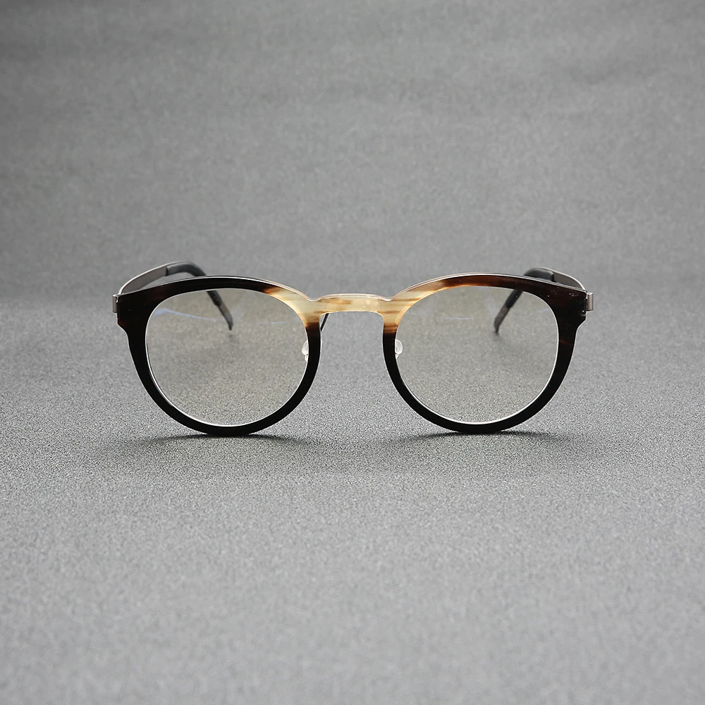 Brand same ultra-light titanium legs natural horn frames custom handmade glasses optical glasses reading glasses