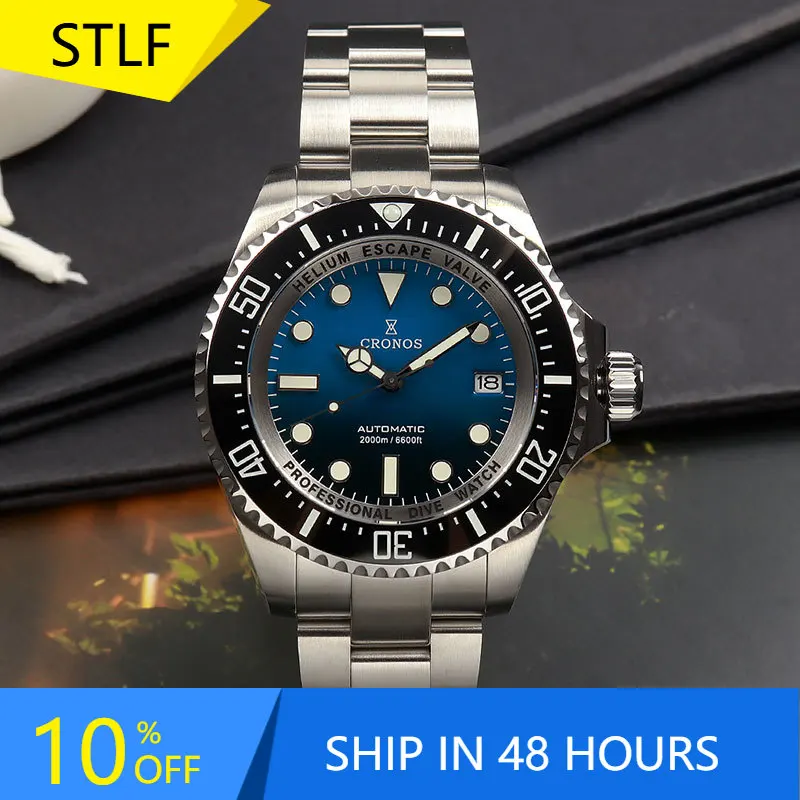 

STLFHelium Escape Valve Deep 2000m Waterproof Luxury Brand Men's Diving Watches Custom Logo Automatic Mechanical Dive Watch