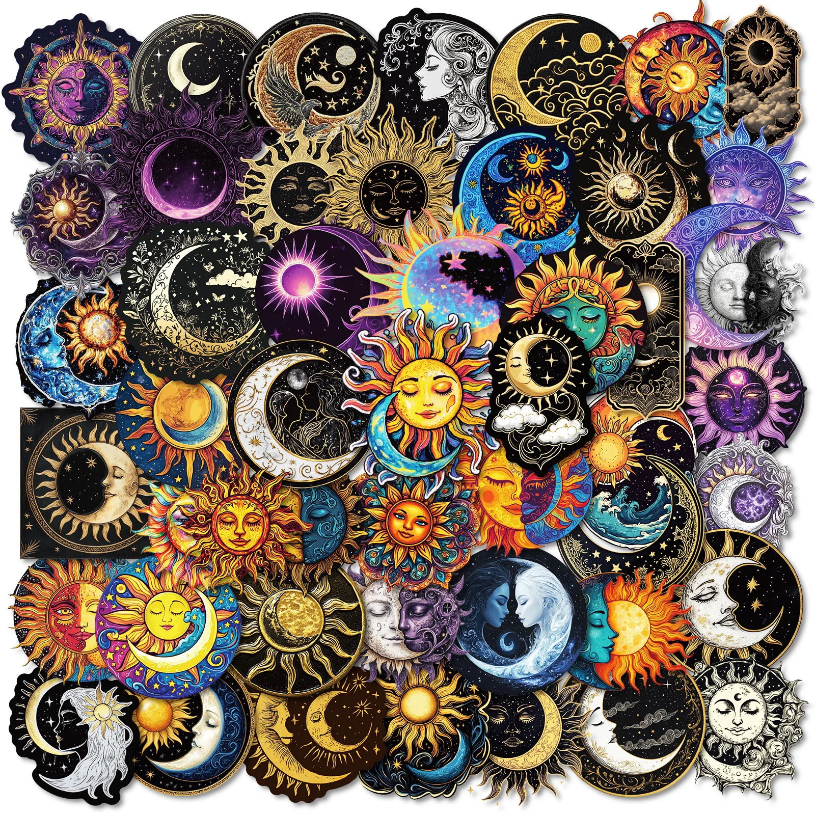 

50Pcs Gothic Moon Stickers Aesthetic for DIY Decor Scrapbooking Phone Laptop Notebook Stickers
