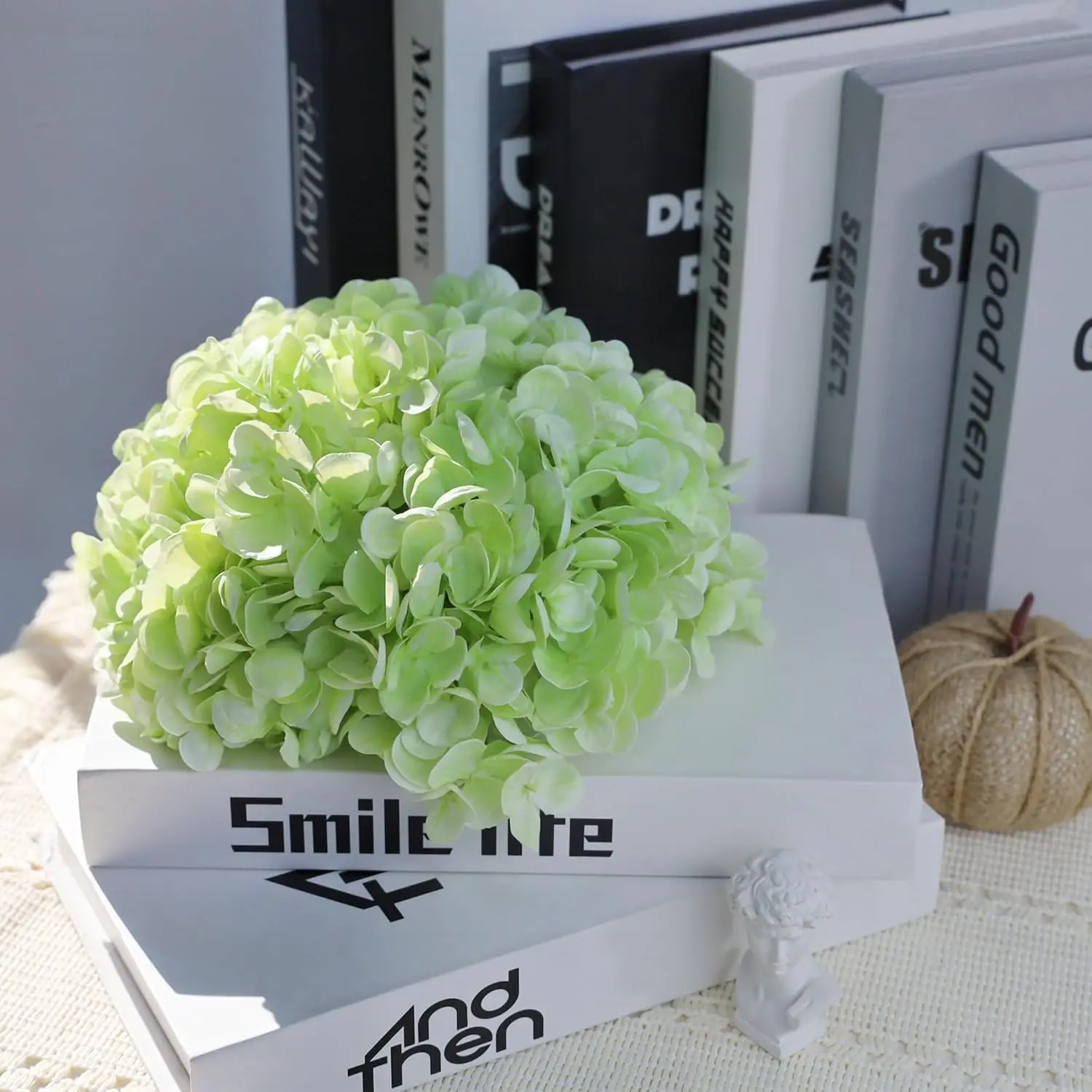 3 Stück 21 Zoll Weiße Hortensien Künstliche Blumen Große Hortensien aus Latex Realistische Hortensienblüten für Hochzeit und Heimdekoration – Detail 13