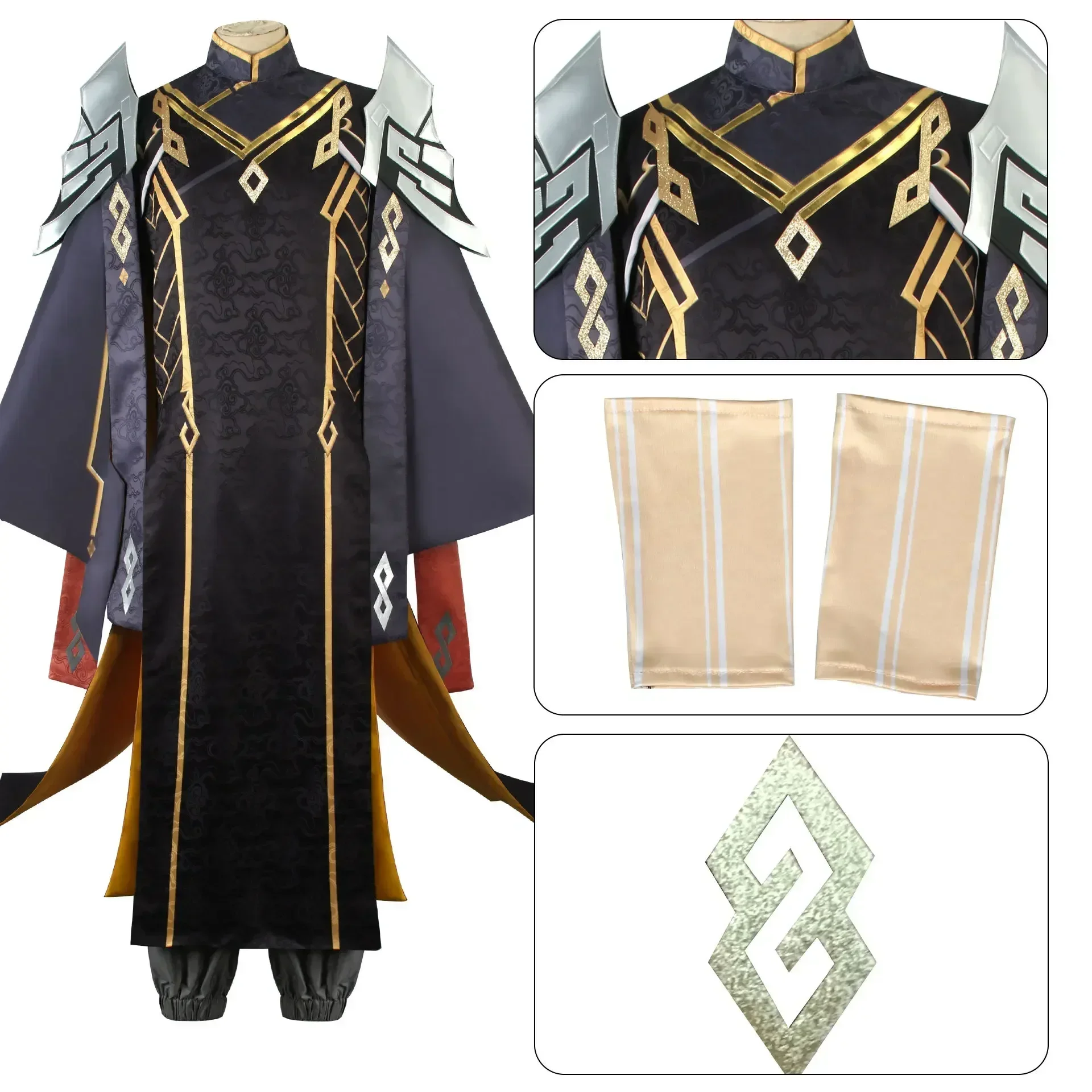 Impact Morax Cosplay Costume parrucca partito costumi di Halloween Zhongli Cosplay Hombre per gli uomini