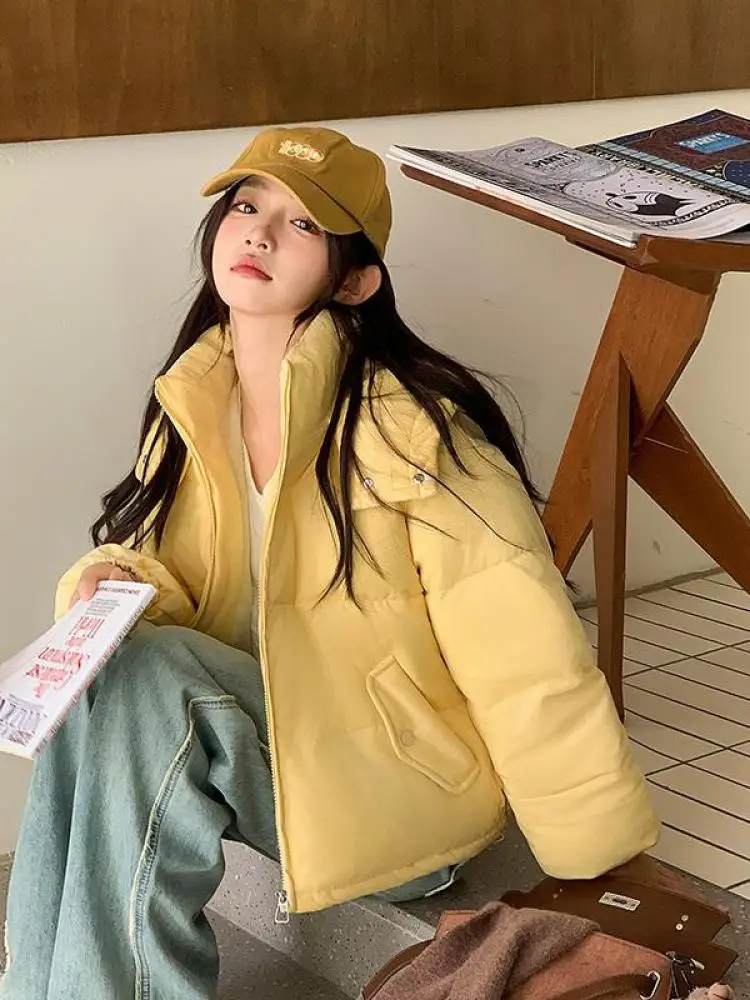 

Spliced Corduroy Down Cotton-padded Jacket Winter Loose Thick Quality Cotton Coat High Street Fashion Trend Female Coats
