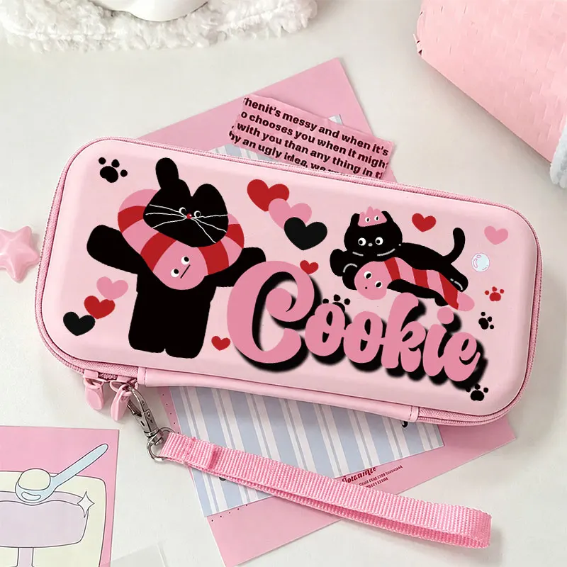 Cute Shockproof Carry Case Portable Travel Gaming Accessories Storage Bag for Nintendo Switch Lite/OLED With Mesh Pockets