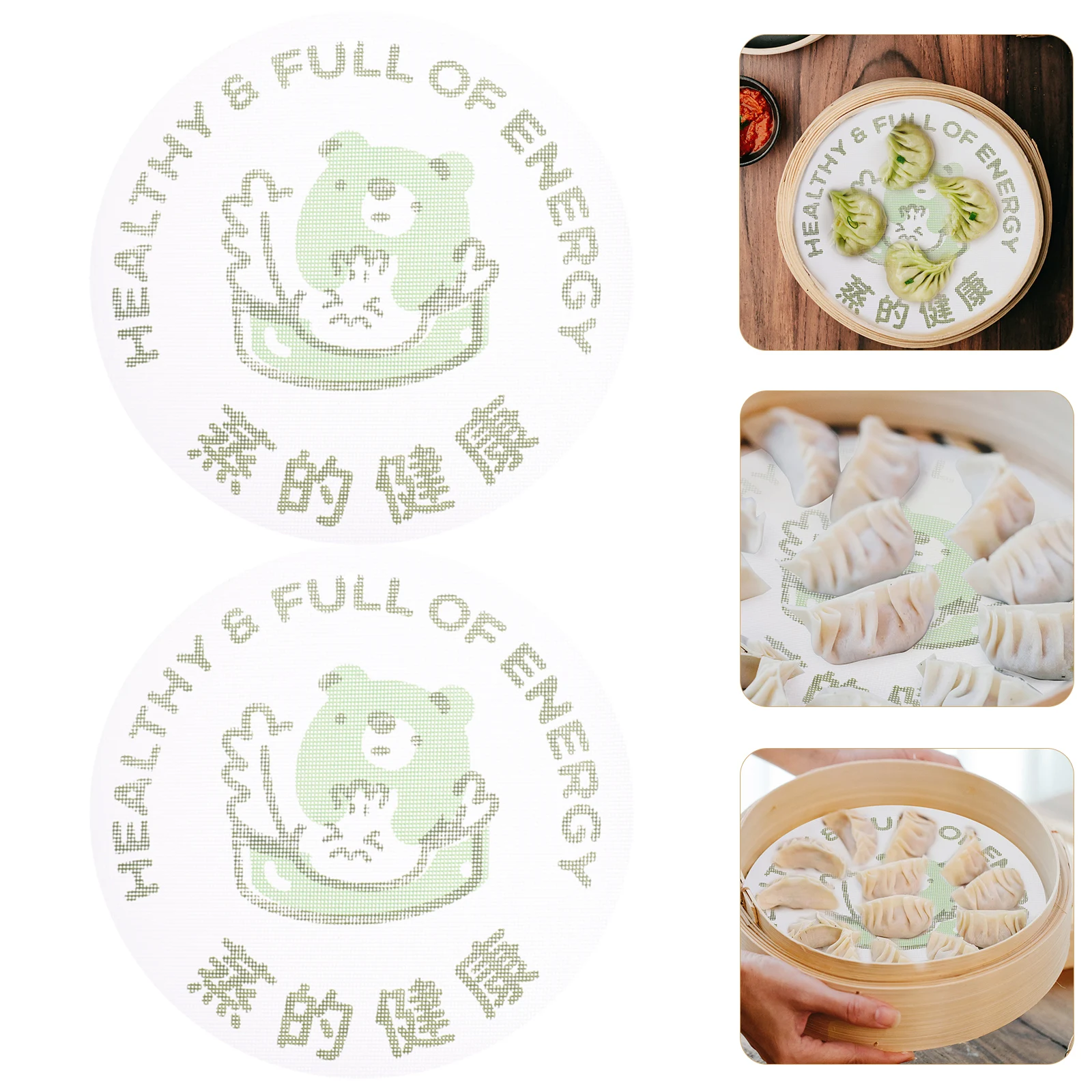 

2 Pcs Steamer Cloth Pad Mat Dumpling Basket Food Grade Bun Liquid Silicone Liners Accessories