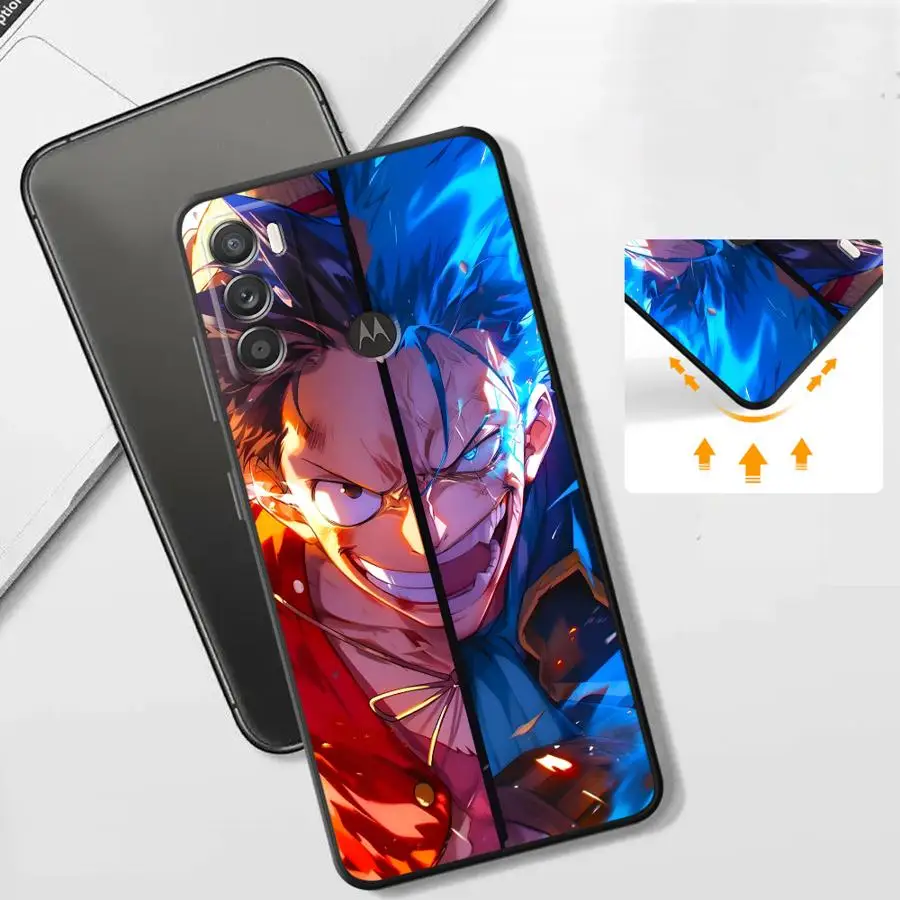 Case for Motorola Mot G32 Edge 20 Pro 30 Lite G51 G73 G52 G22 Edge40 G50 G60 G60s G71 G53 G30 Black Soft Phone Cover G31 Anime