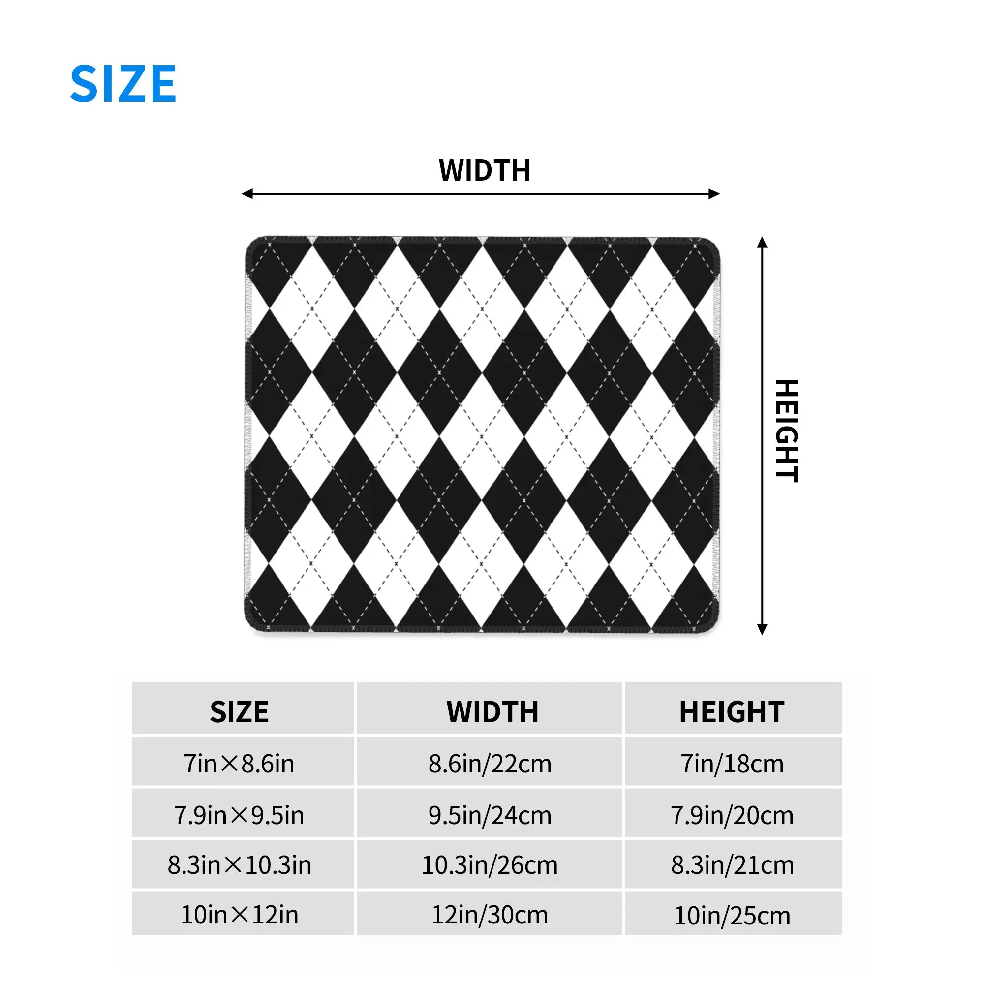 Diamond shaped geometric pattern Mouse Pad Computer Keyboard Mouse Mat Gaming PC Laptop Desk Mat Office Accessories Table Mats