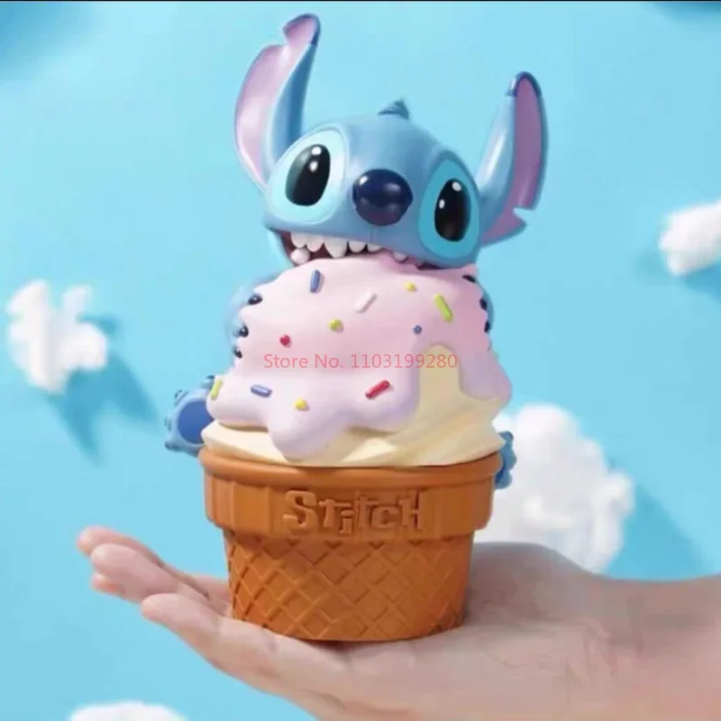 18cm Original Disney Stitch Cartoon Anime Figures Ice Cream Series Action Figure Pvc Model Doll Collectible Decoration Toys Gift