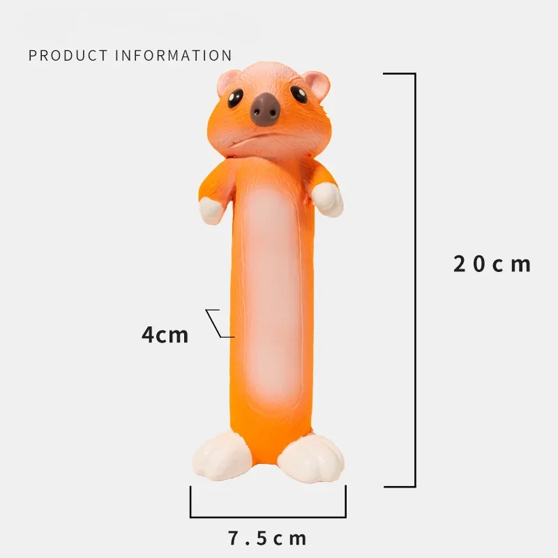 Pet Long Otter Latex Sound Resistant Bite Teeth Grinding Dog Toy