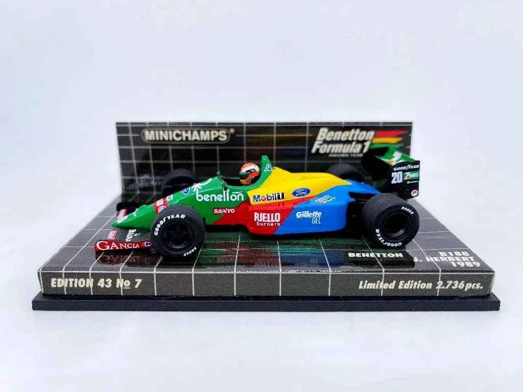 Minichamps 1:43 F1 B188 1989 Herbert Simulation Limited Edition Harz Metall statisches Automodell Spielzeug Geschenk