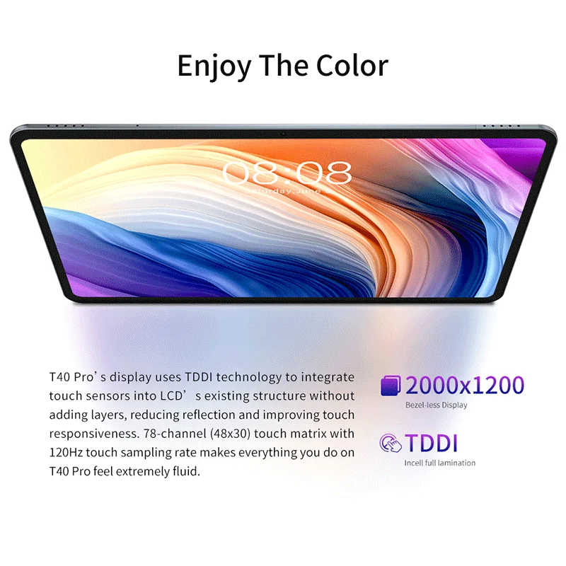 Teclast T40 Pro Tablet 10.4 Inch 2K Full Lamination Android 12 8GB RAM 128GB ROM UNISOC T616 Octa Core 4G Network Fast Charging