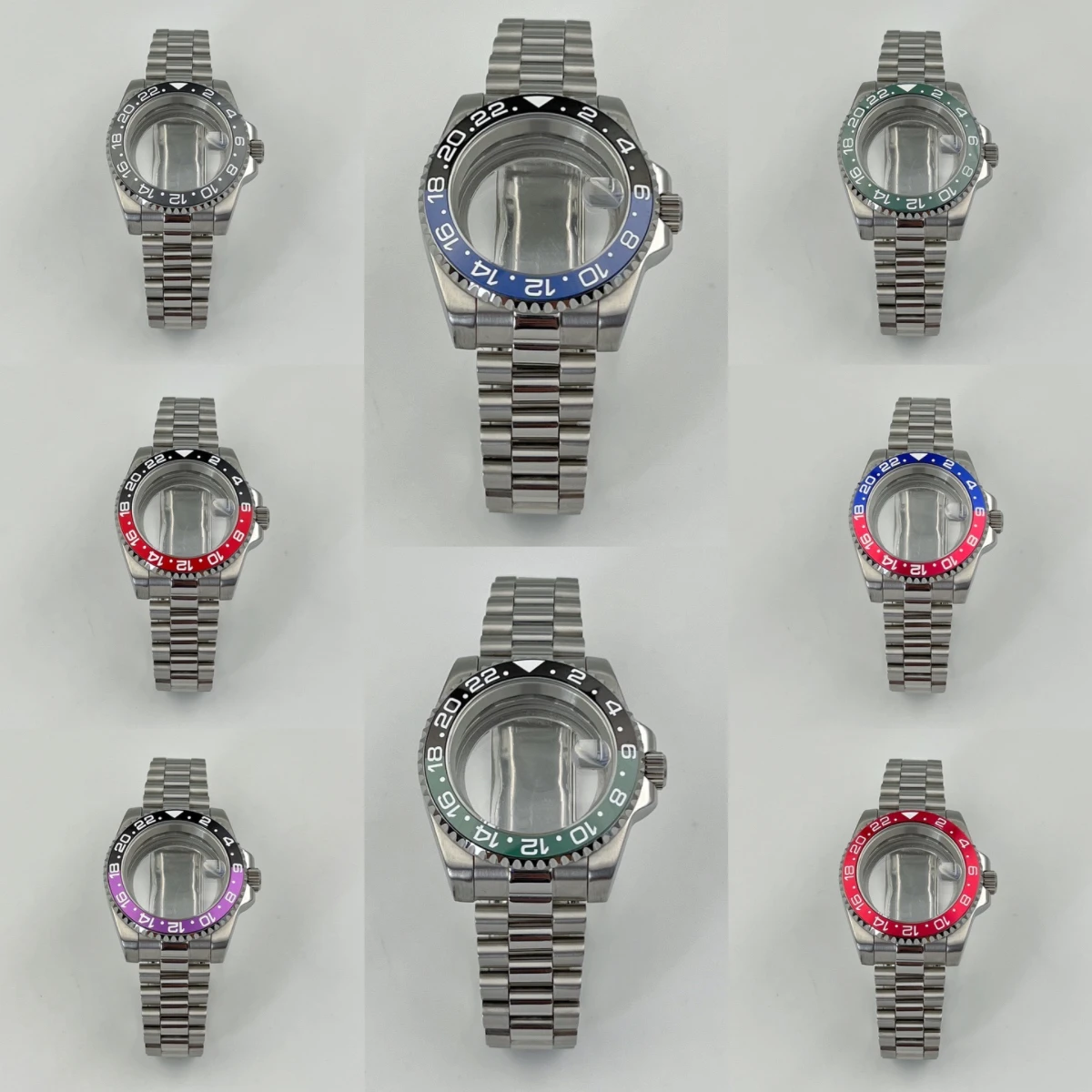 

NH35 watch case and strap, with multiple colors of GMT number rings, suitable for Seiko NH34/NH35/NH36