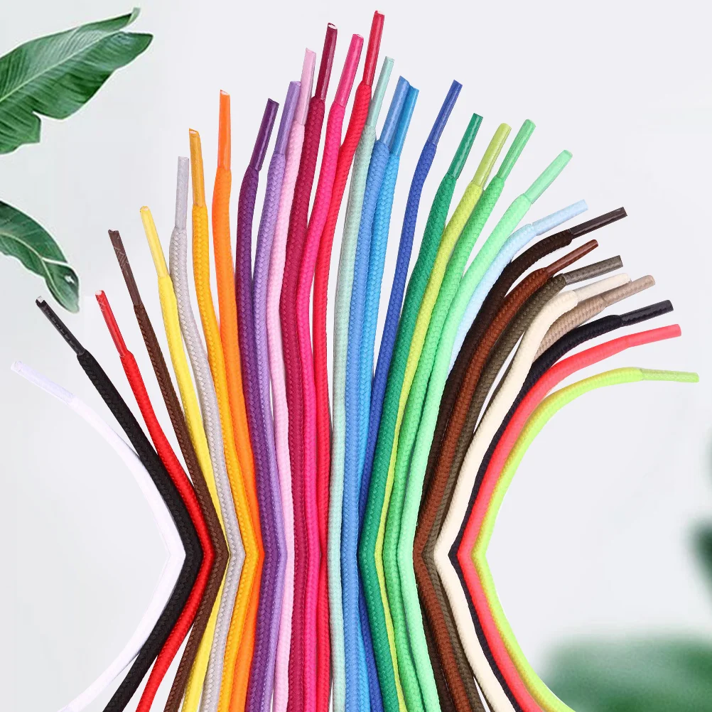 

30 PCS Colour Round Boot Laces Sports Shoelaces Colored for Sneakers Running Shoes