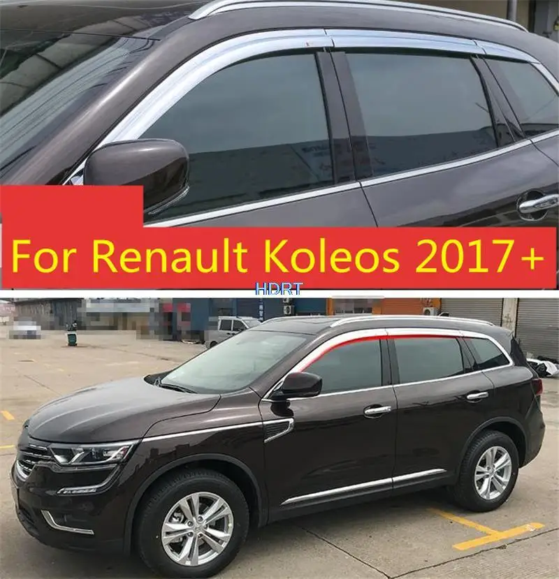 

Side Window Deflector For Renault Koleos 2017-2019 Car Window Visor Vent Shades ABS Chrome Sun Rain Deflector Guards Accessories