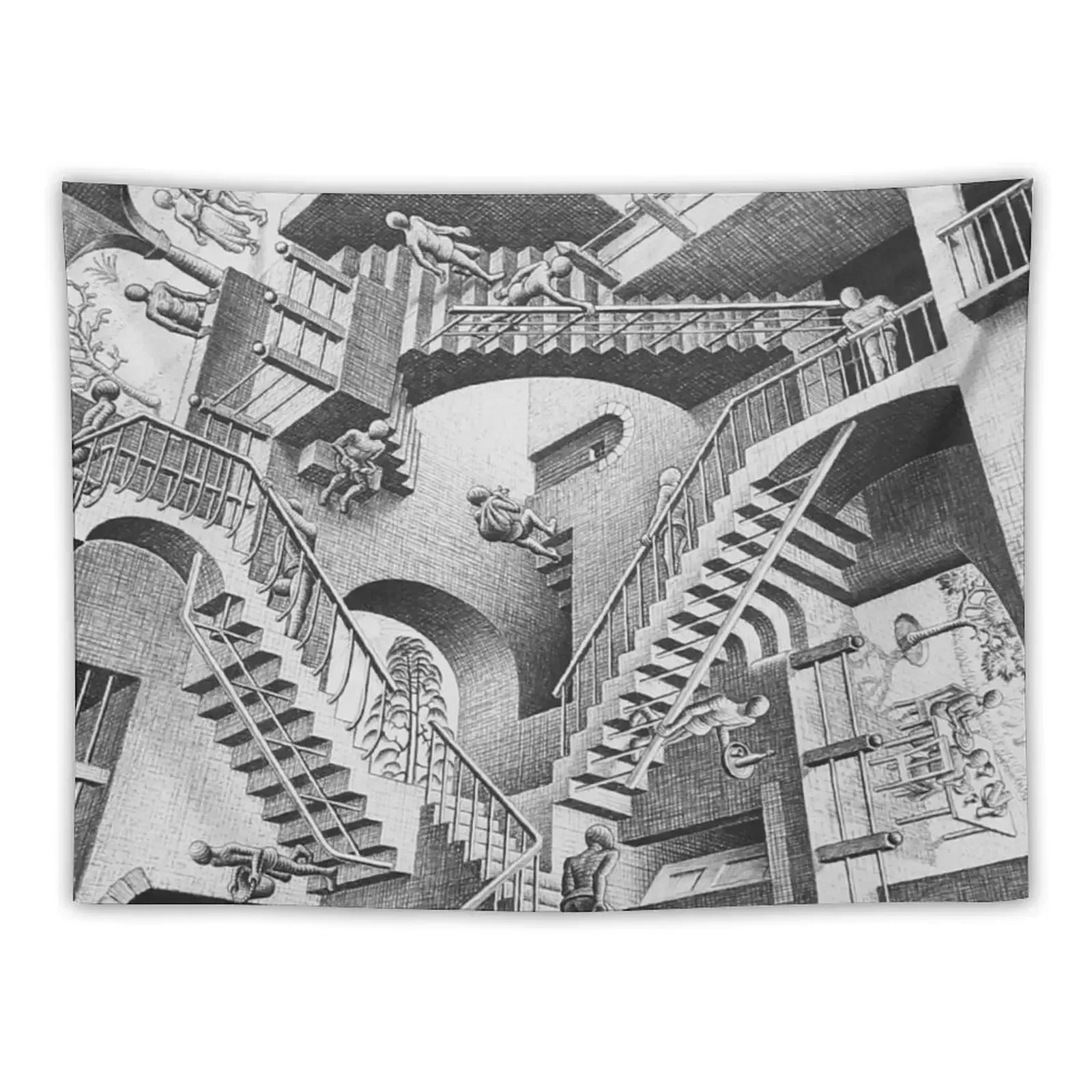 

M.C. Escher: Relativity Tapestry Room Aesthetic Decor Aesthetic Room Decor Tapestry