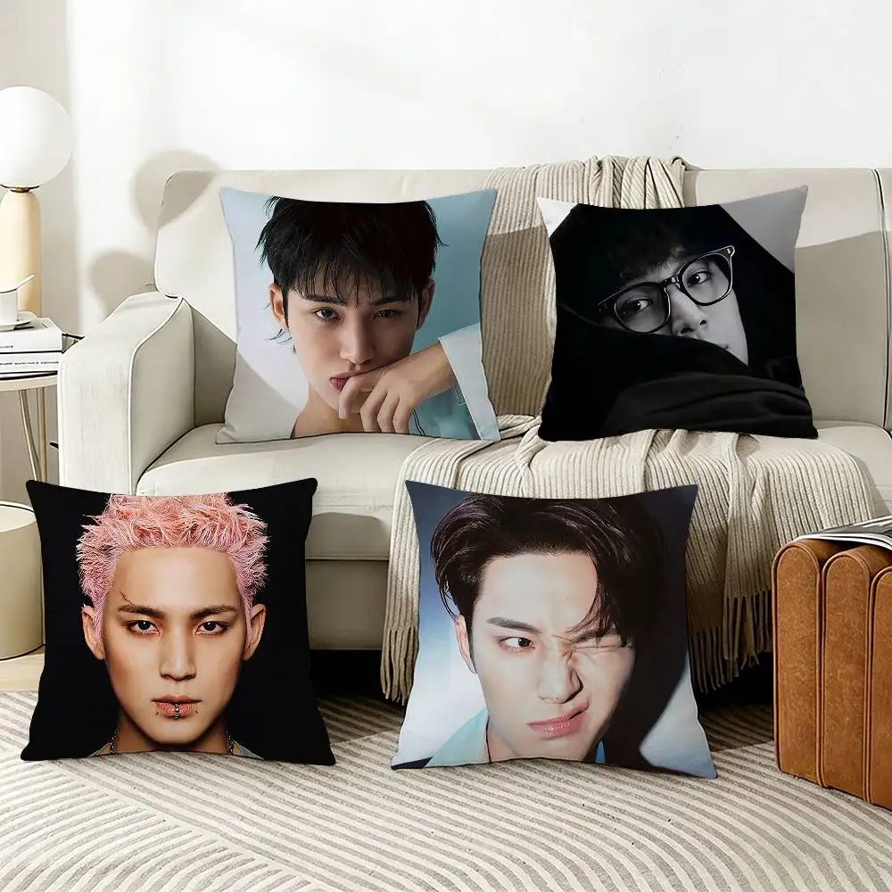 

M-MINGYU K-Kim M-Min G-Gyu Pillow Case Living Room Sofa Cushion Cover Suitable For Home Bedroom Room Decoration
