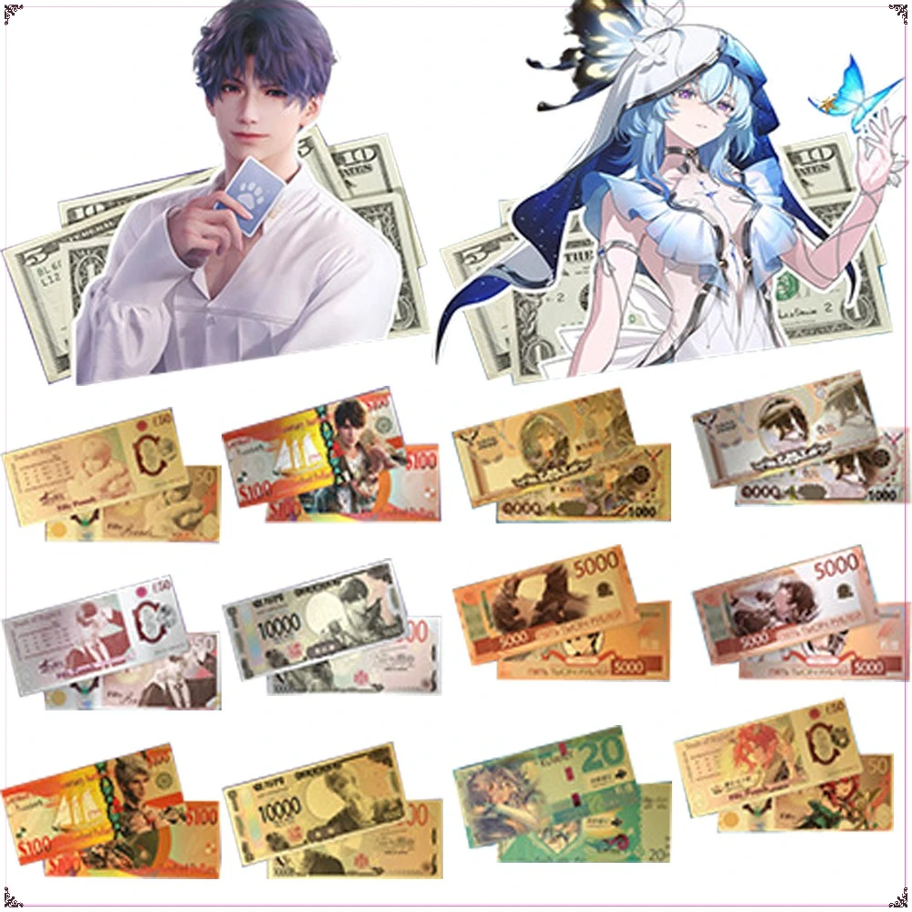 

Popular Peripheral Creative Cartoon Anime Banknote Exquisite Characters Collection Goods Decoration Accessories Boys Girls Gifts